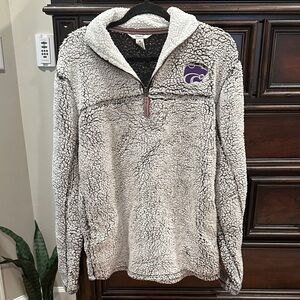 Gray Sherpa Quarter-Zip Pullover